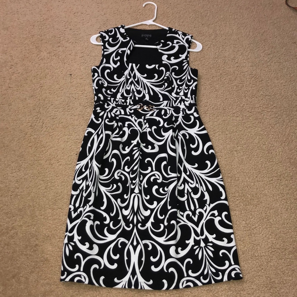 black and white dress